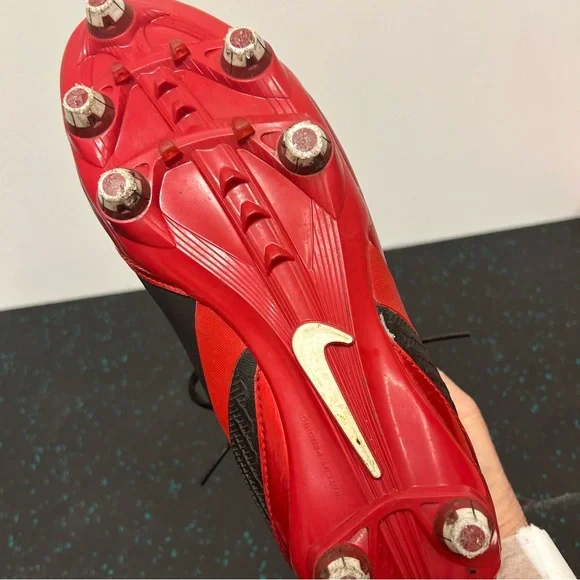Nike Alpha Speed Football Cleats, Red/Black, Size 9 - Picture 7 of 11